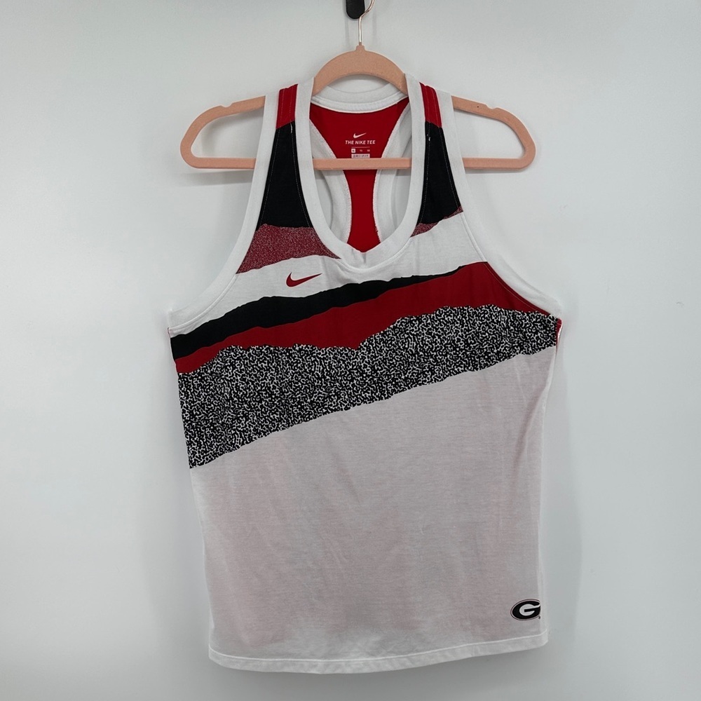Nike Women's UGA Animal Print Red, Black, and White Tank Top Size XL - Picture 1 of 12